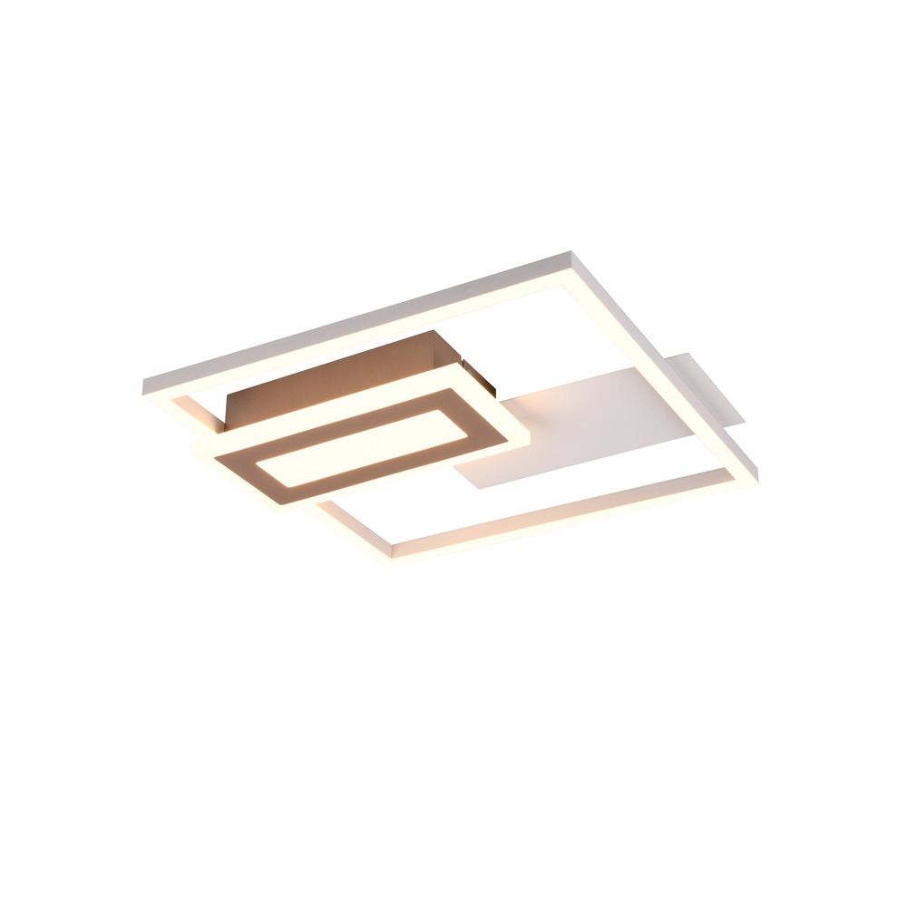 Trio Vierkante plafondlamp Spiro grijs 30cm - R67862176
