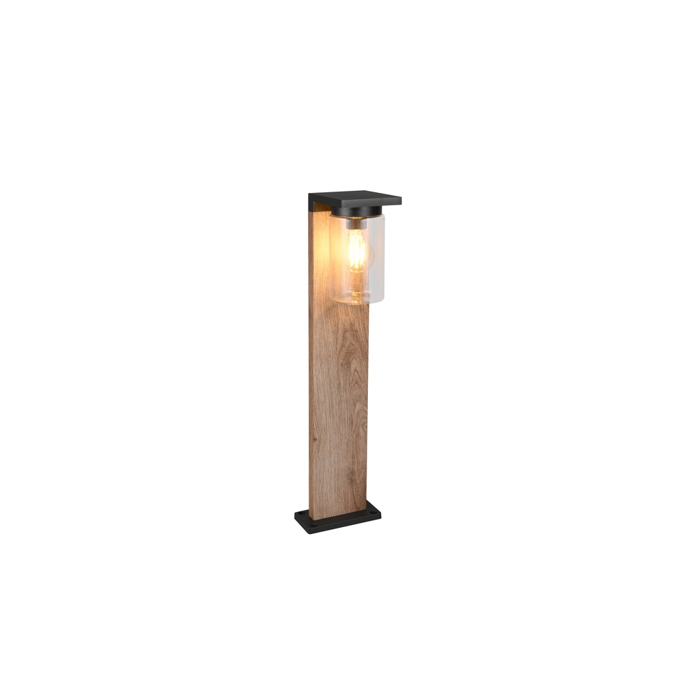 Trio TuinlampArdila zwart met hout 65cm - 511660135