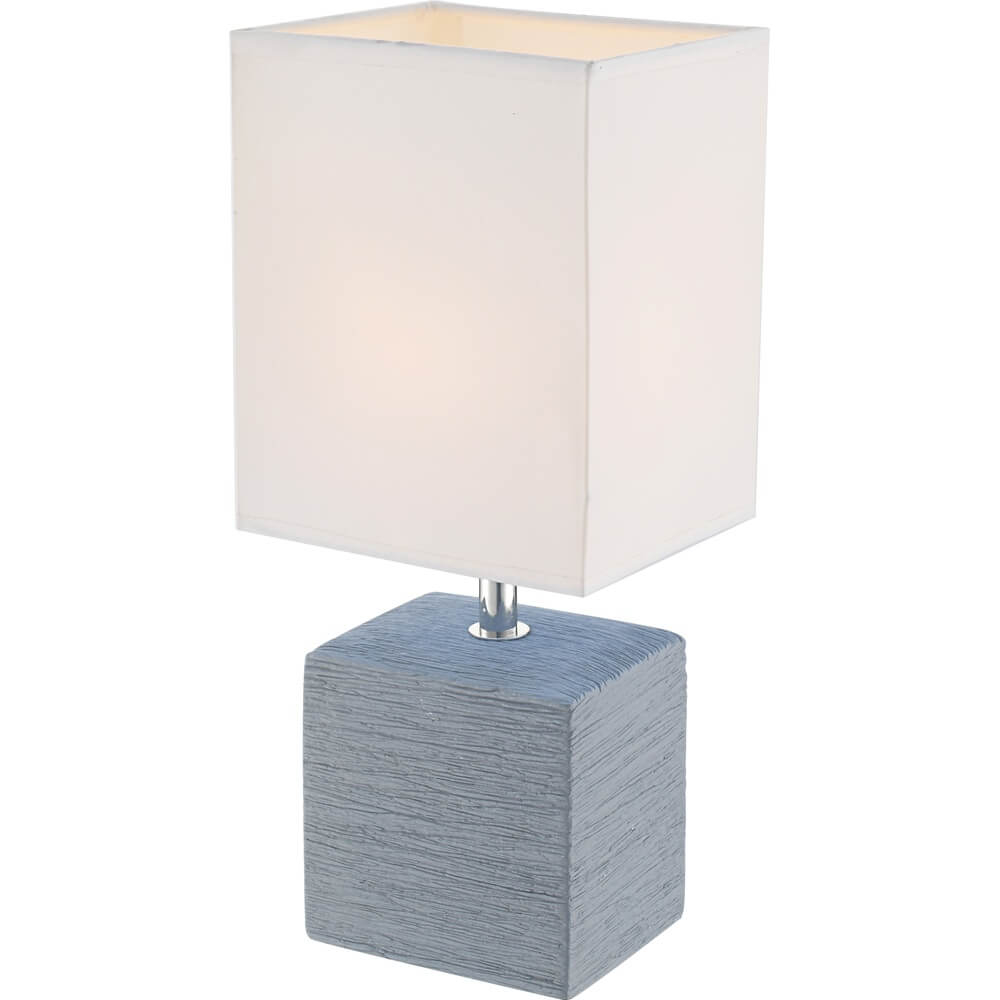 Globo Strakke tafellamp Geri blauw met witte kap - 21676