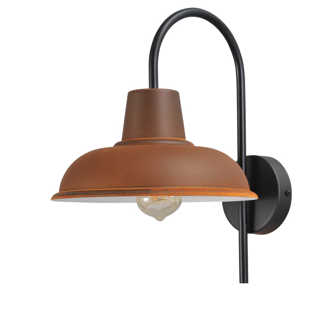 Masterlight Roestbruine wandlamp Industria 33cm roestbruin met zwart - 3045-05-25-06