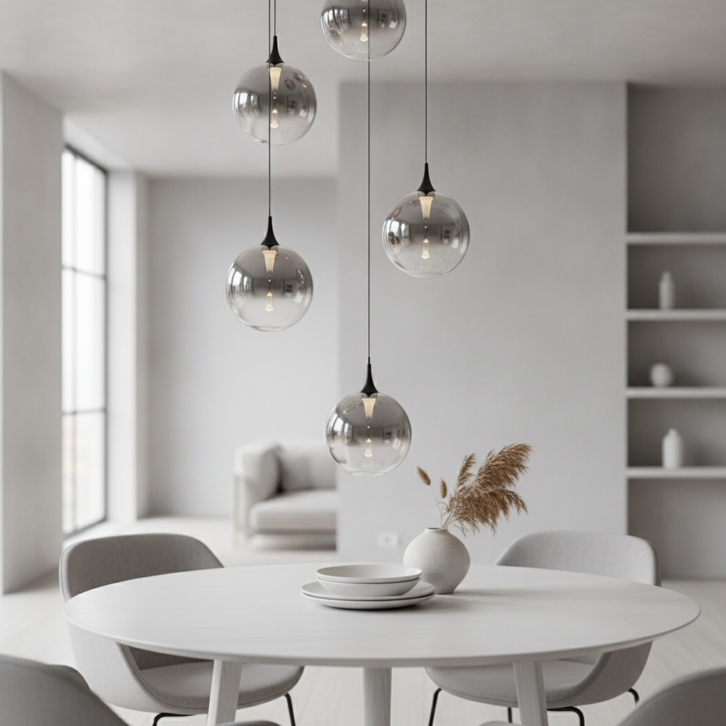 Lyora HanglampOrenda rond 5-lichts smoke glas - 9416961