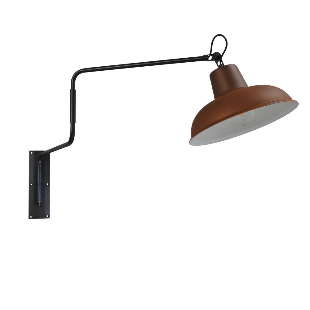 Masterlight Roestbruine wandleeslamp Industria 123cm roestbruin met zwart - 3046-05-25-06