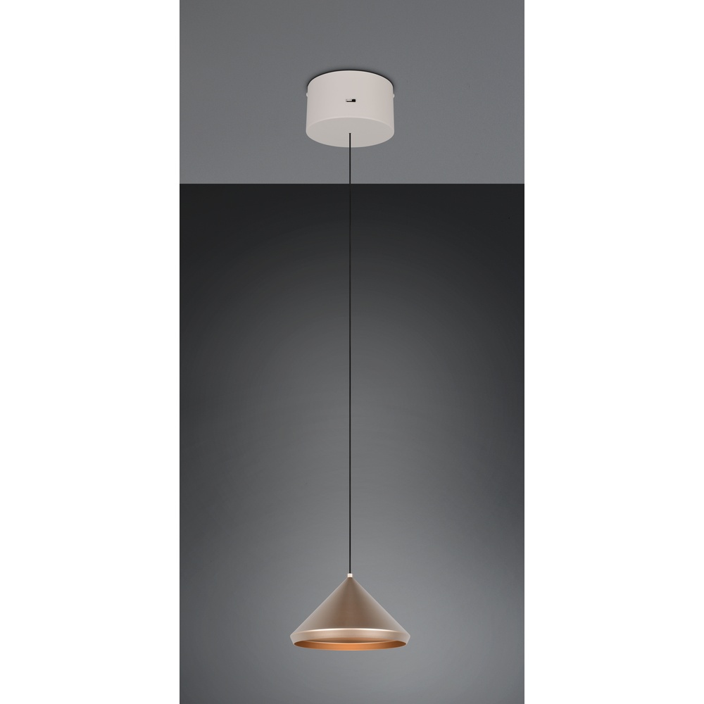 Trio Moderne hanglamp Laguna Ø 18cm koffie bruin - 336210165
