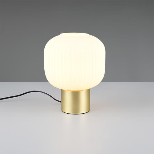 Trio Trendy tafellamp Diva goud met wit glas - 519800108