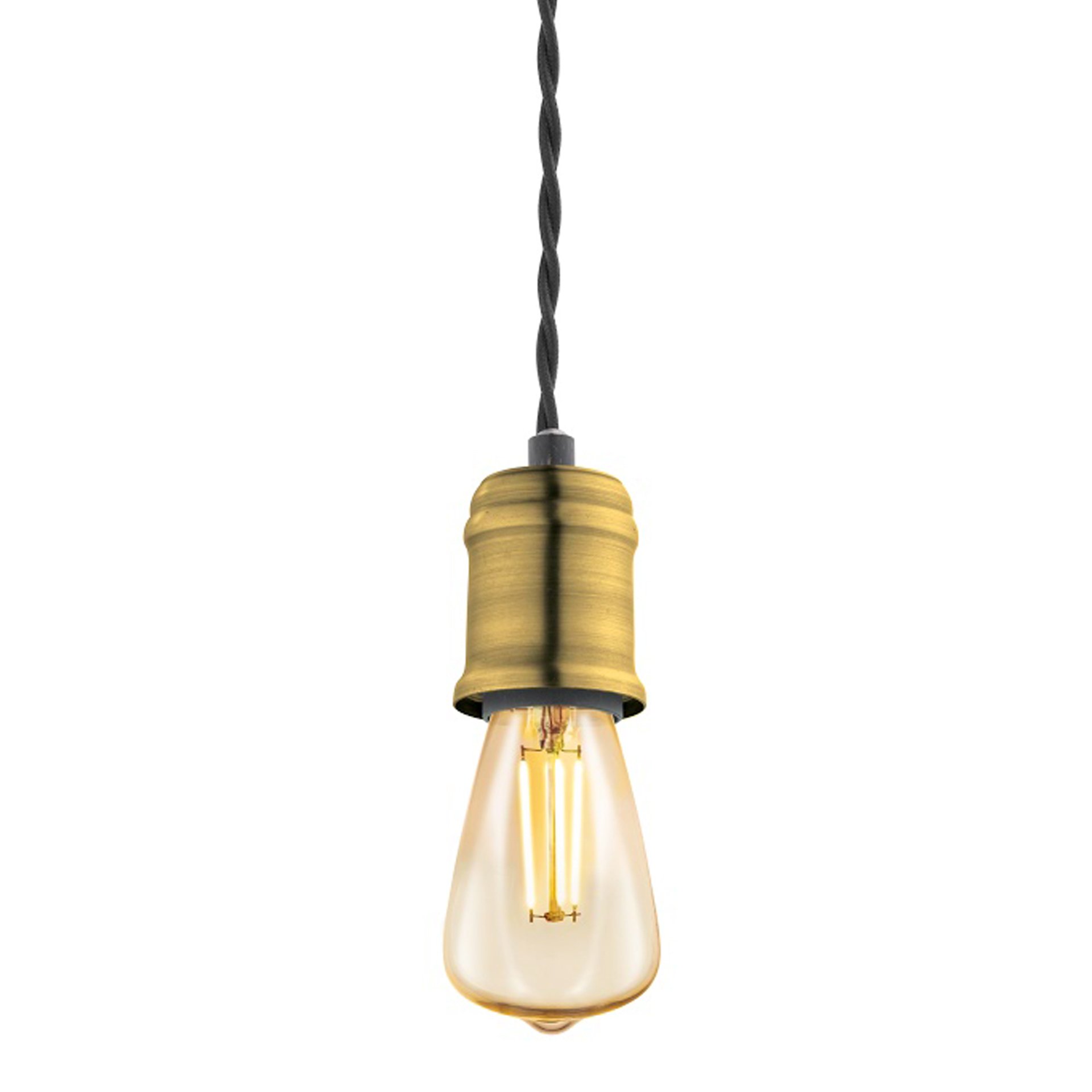 Eglo Landelijke hanglamp Yorth pendel zwart gevlamd goud - 32537