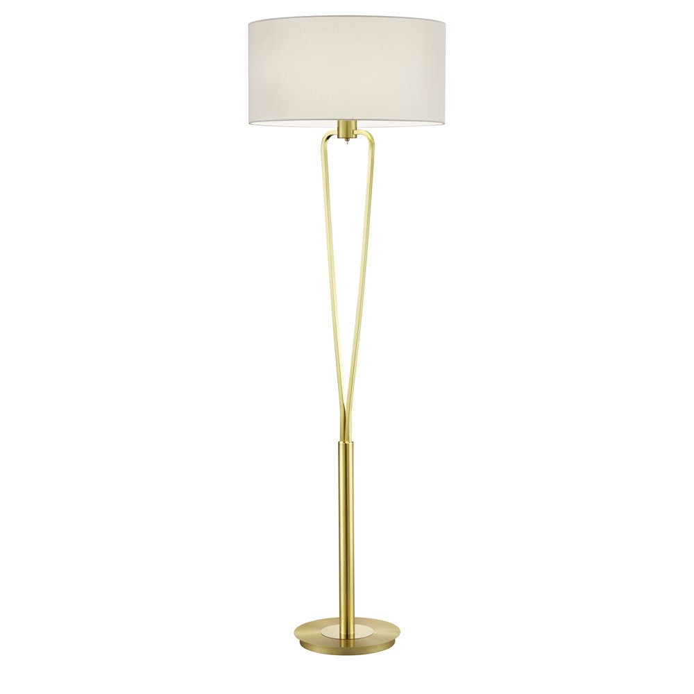 Trio Design schemerlamp Paris II goud met witte lampenkap - 400200108
