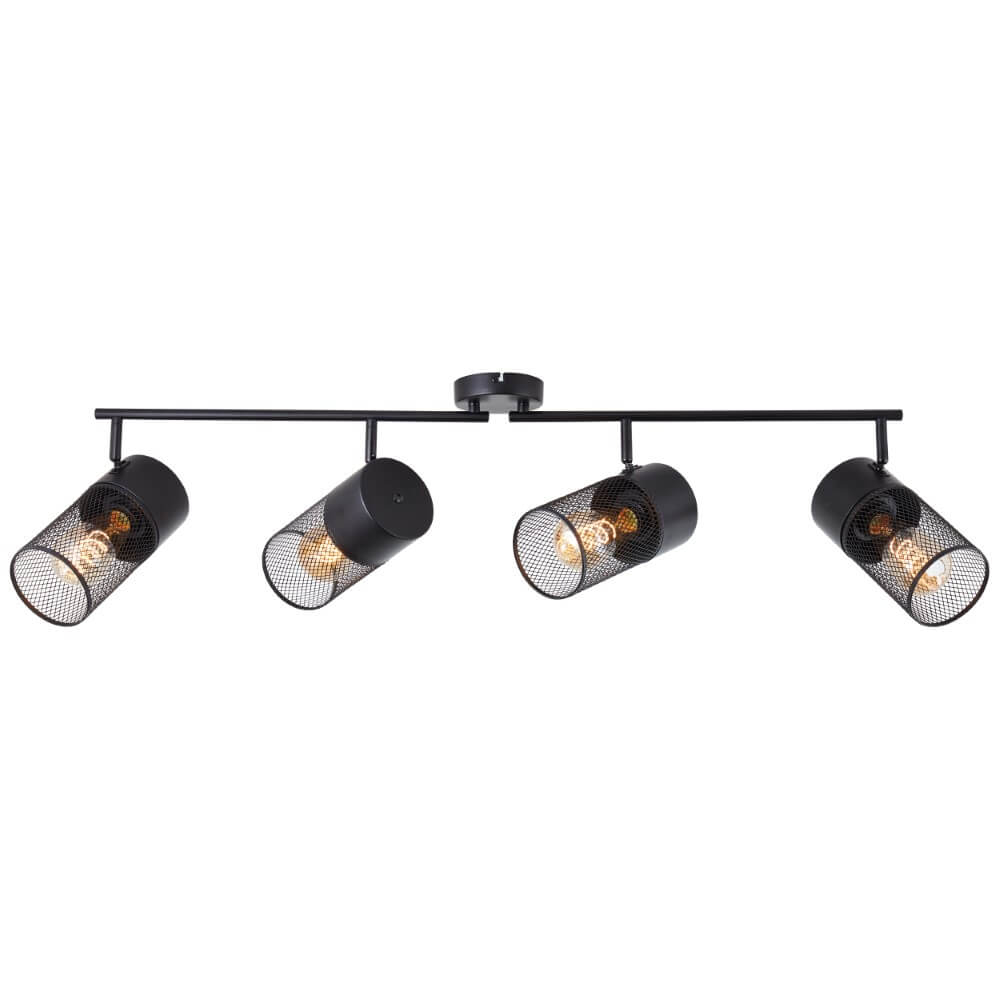 Brilliant Zwarte plafondlamp Kamolo 4x E27 - 99726/76