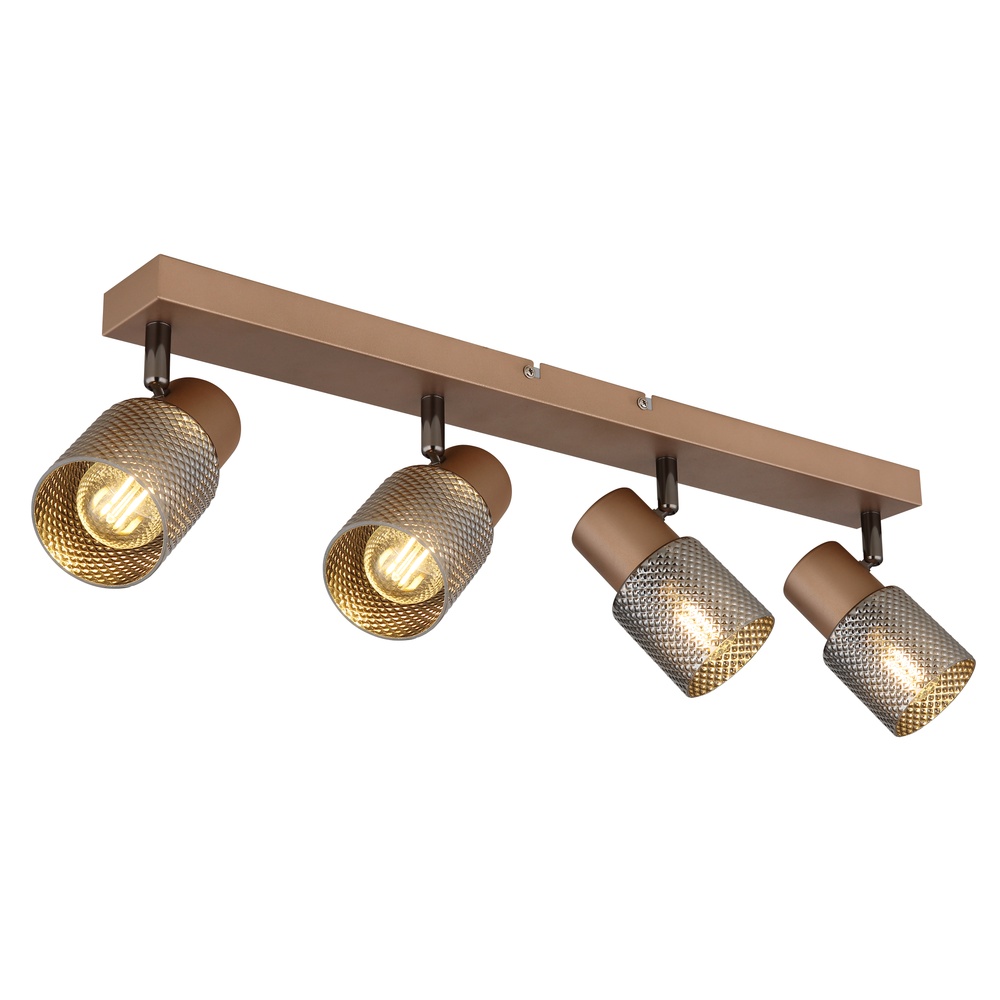 Globo PlafondlampSatella 4-lichts koffie bruin - 54314-4