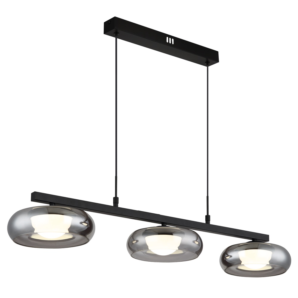 Globo Design hanglampCarlene 3-lichts zwart - 16700-3H
