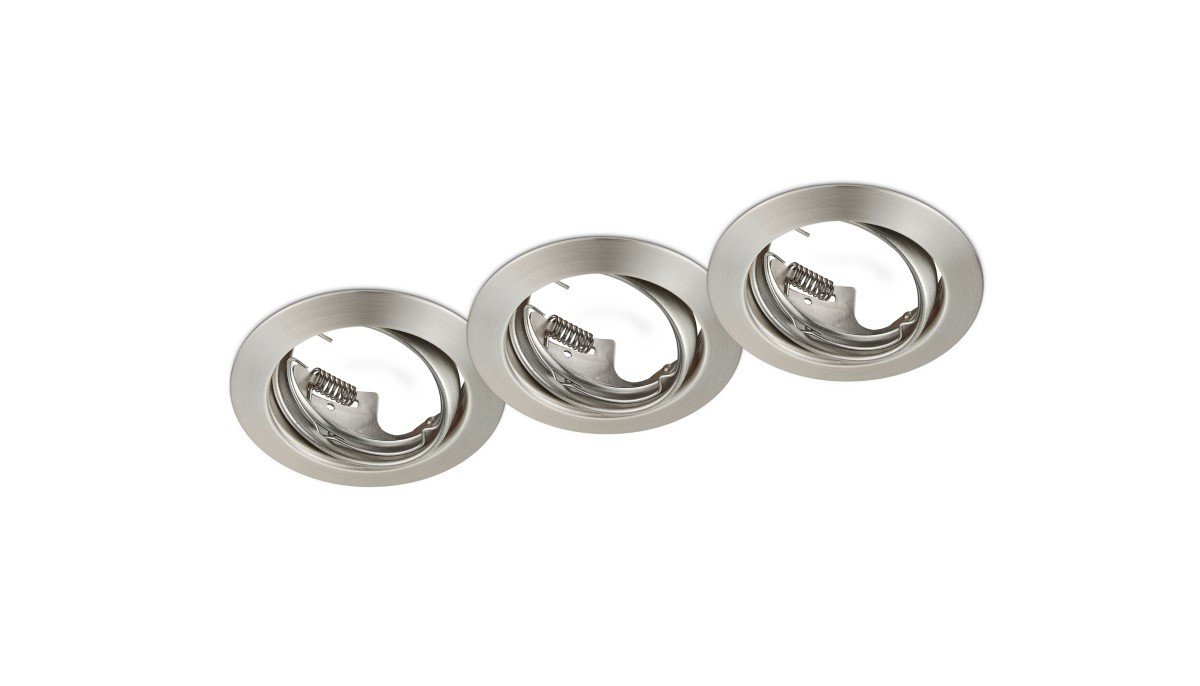 Trio Set ronde inbouwspots Jura (3x) GU10 8,3cm metaalgrijs - 650100307