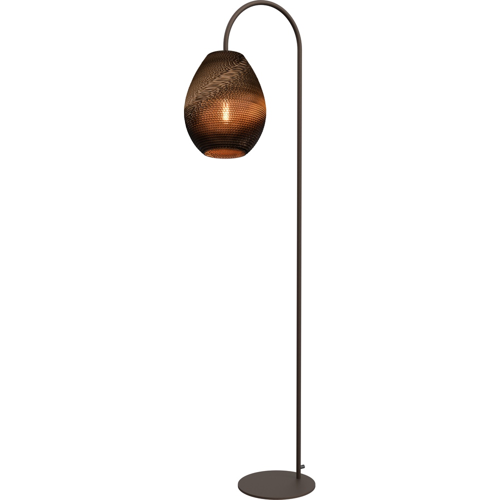 Vloerlamp Carta Pineapple Think-paper kap cacao Ø 29cm