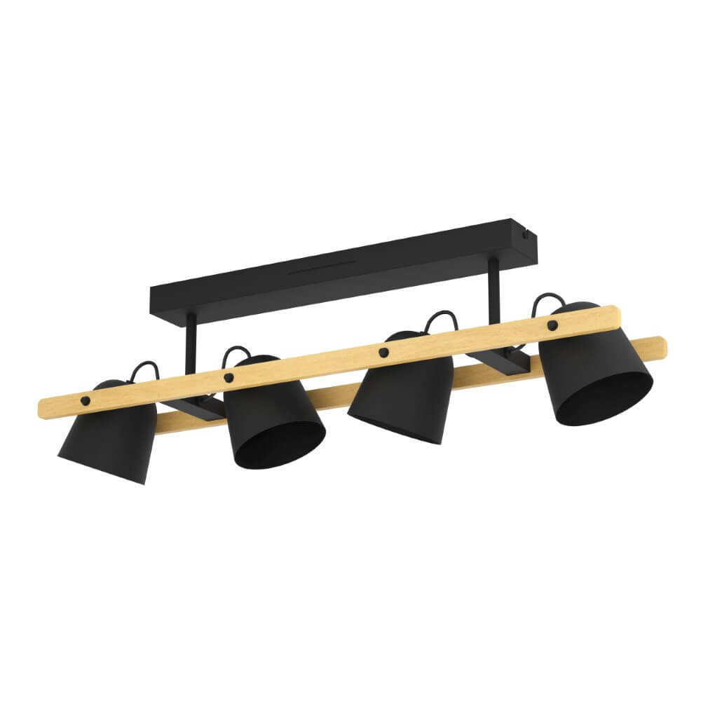 Eglo 4-lichts plafondlamp Hornwood-Z zwart - 900882