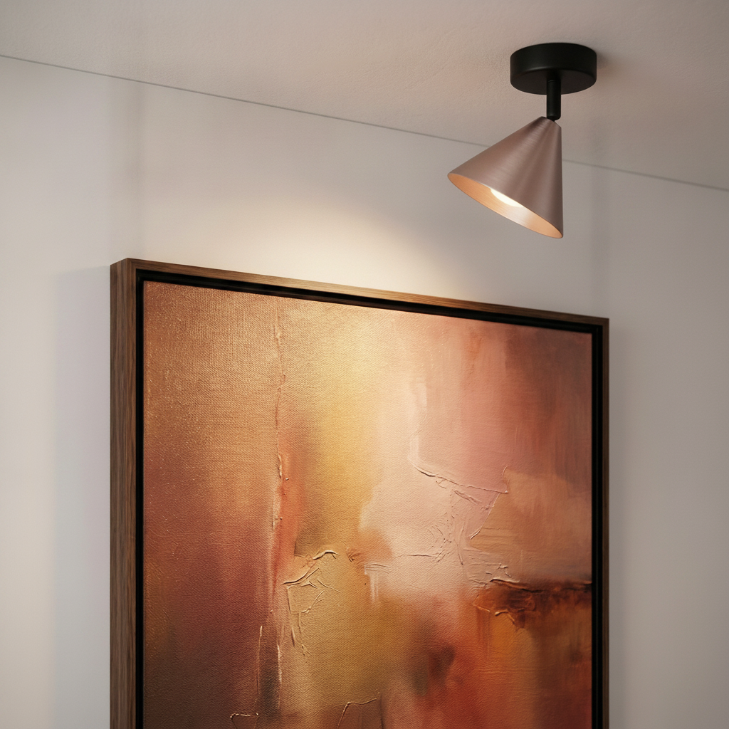 Lyora PlafondlampConico zwart met koffiebruin - 9011425