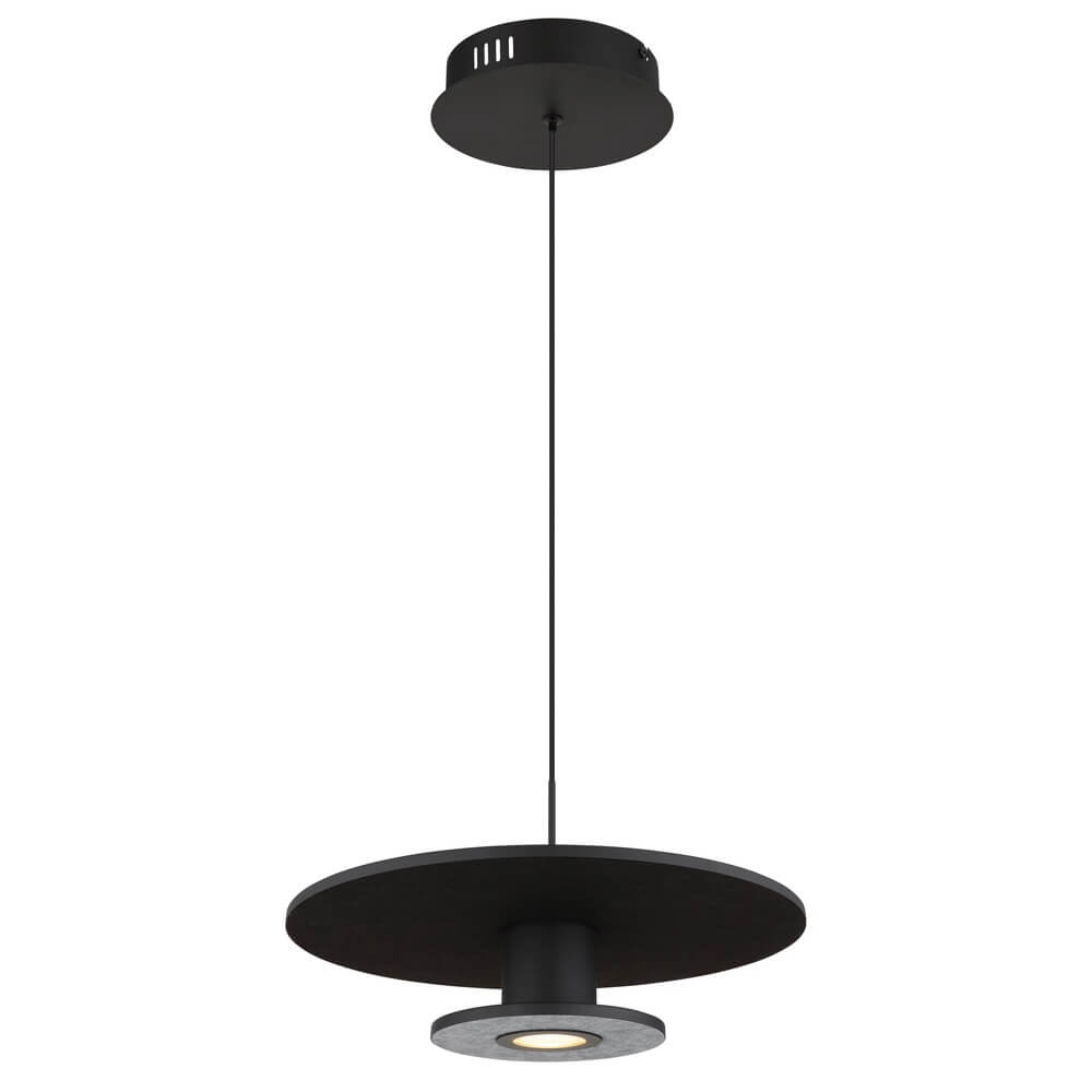 Globo Zwarte hanglamp Carter Ø 38cm met vilt - 15647S