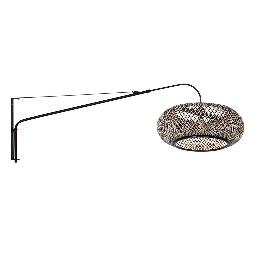 Steinhauer MuurlampElegant Classy met rotan en zwarte kap - 4449ZW