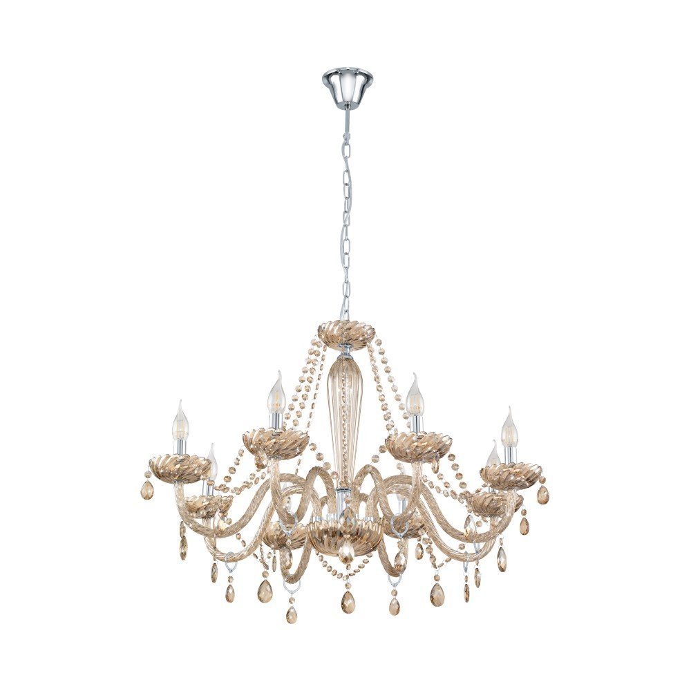Eglo Cognac kroonluchter Basilano 8-lichts 82cm - 39093