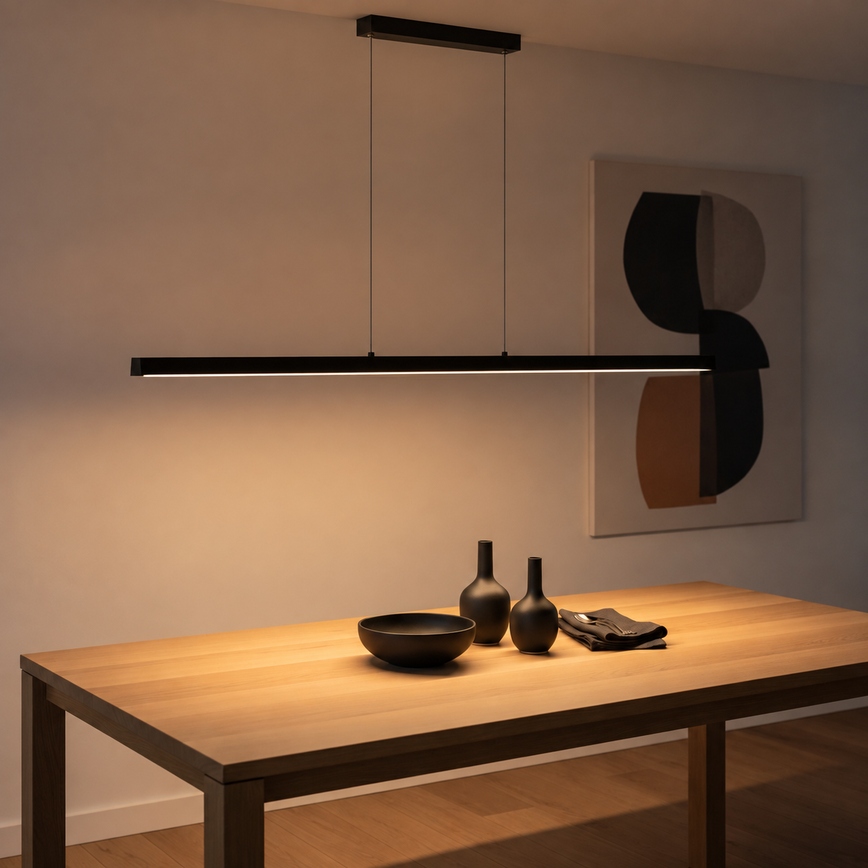Artdelight Strakke hanglamp Kondora 2 S zwart 118,5cm - HL KONDORA-120 ZW
