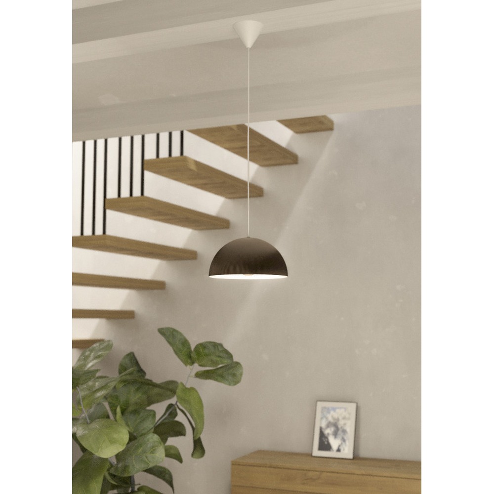 Design hanglamp Gaetano 2 brons met wit Ø 30cm Eglo 9008606391592