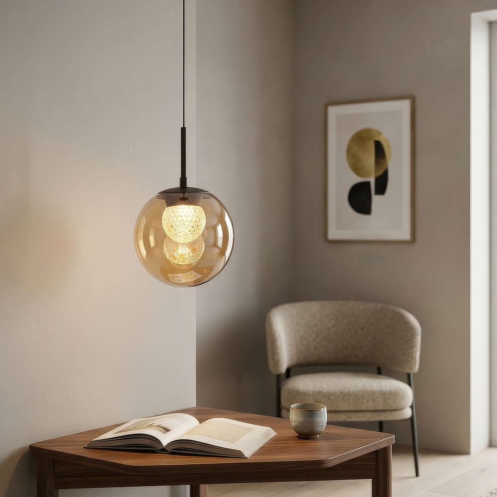 Design hanglamp Solis brons Ø 20cm Searchlight 5,05342E+12