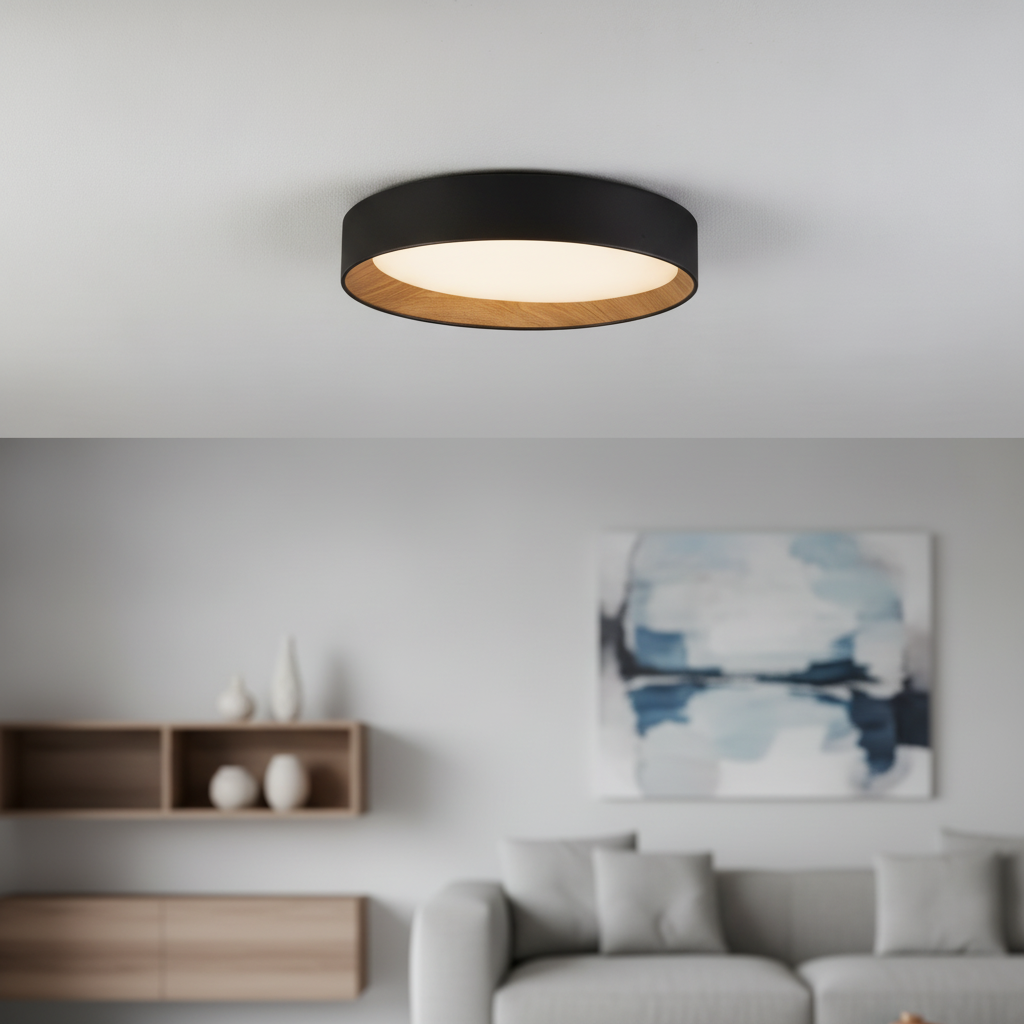Lyora Plafondlamp Stake zwart Ø 45cm - 110497