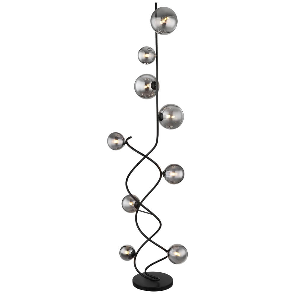 Globo Zwarte vloerlamp Riha 9-lichts - 56133-9S