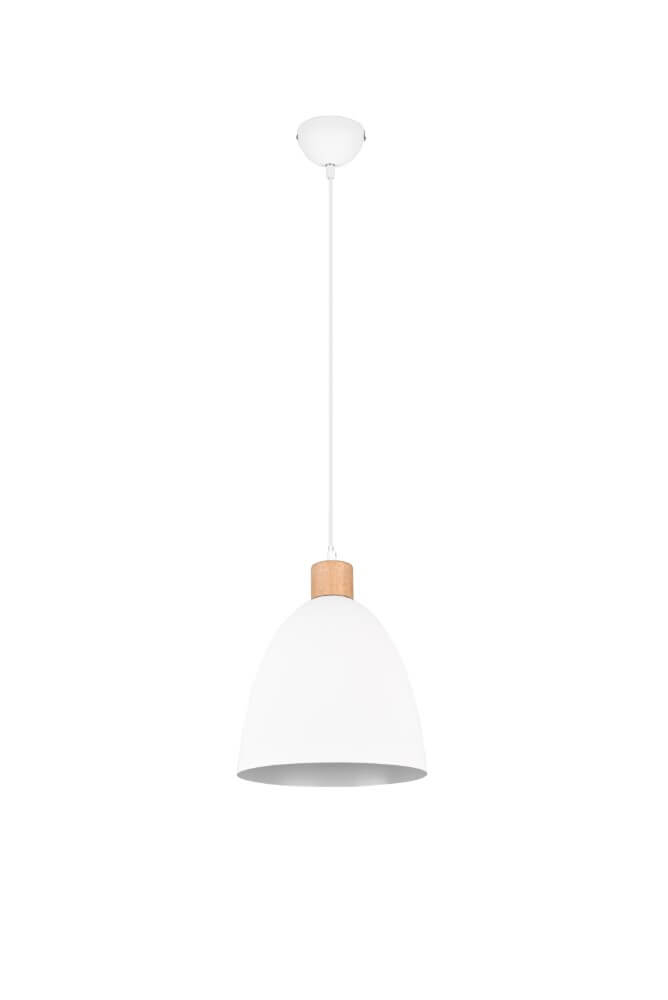Trio HanglampJagger wit met houtbruin - R30681031