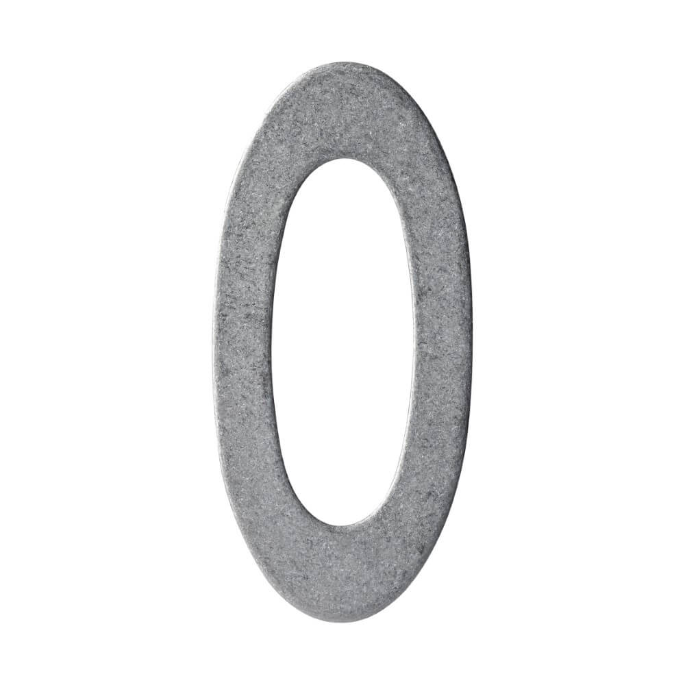 Intersteel Huisnummer 0Numbra 15cm RVS getrommeld - 0034.402040