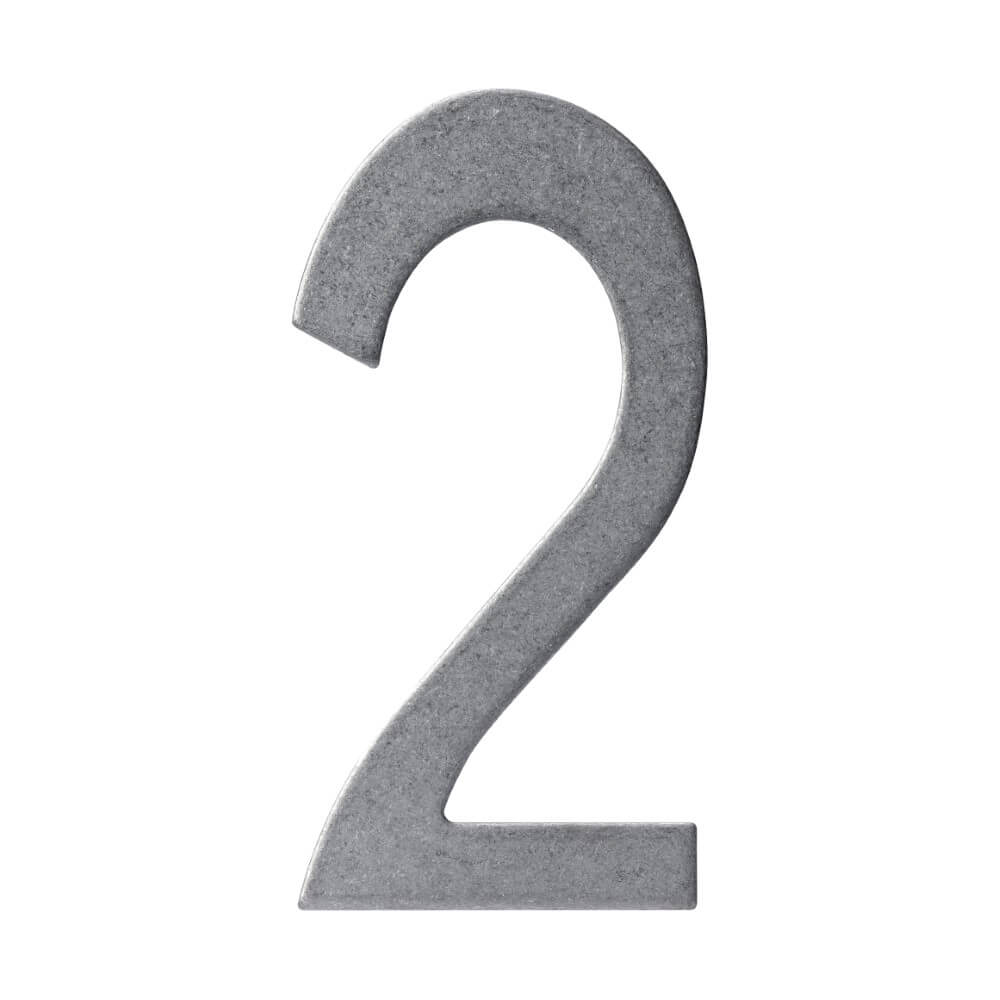 Intersteel Huisnummer 2Numbra 15cm RVS getrommeld - 0034.402042