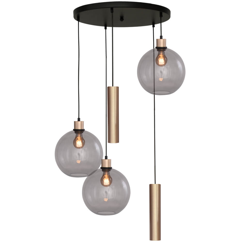 Masterlight Vide hanglamp Lazise 3x Ø 25cm en 2x GU10 goud - 2642-05-02-50-525RG2