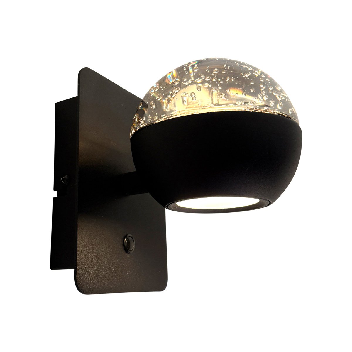 Steinhauer Led wandlampBelluno zwart met glas - dimbaar - 4588ZW