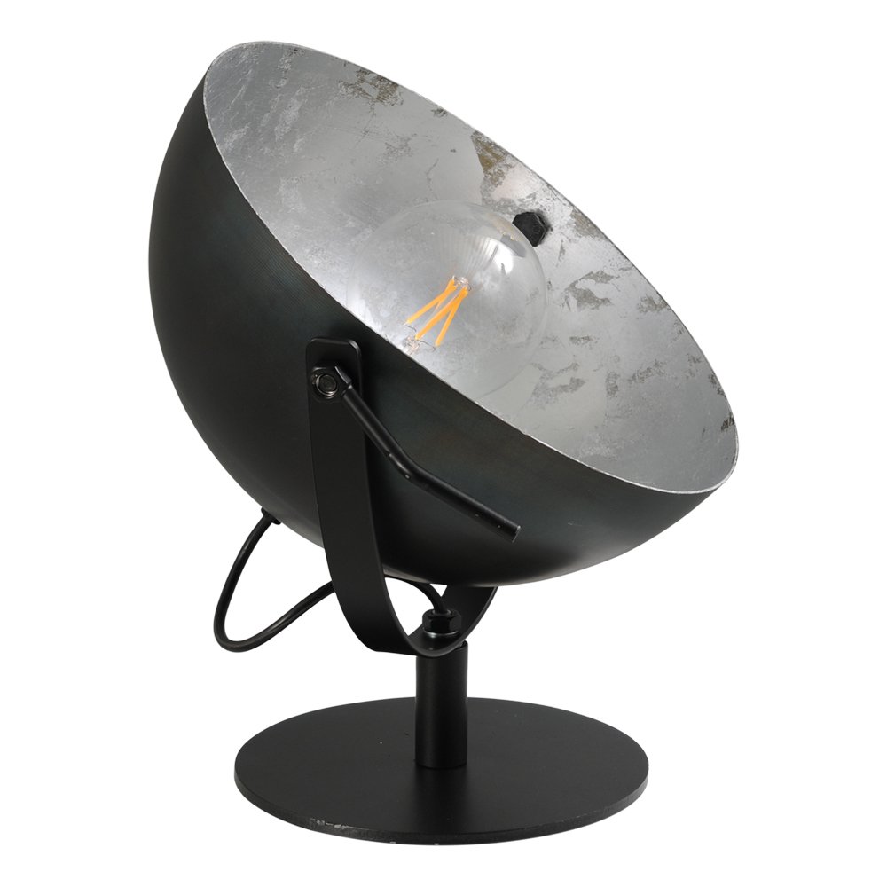Masterlight Stoere Industria Uplighter 30cm zwart met oudzilver - 4199-30-37-B