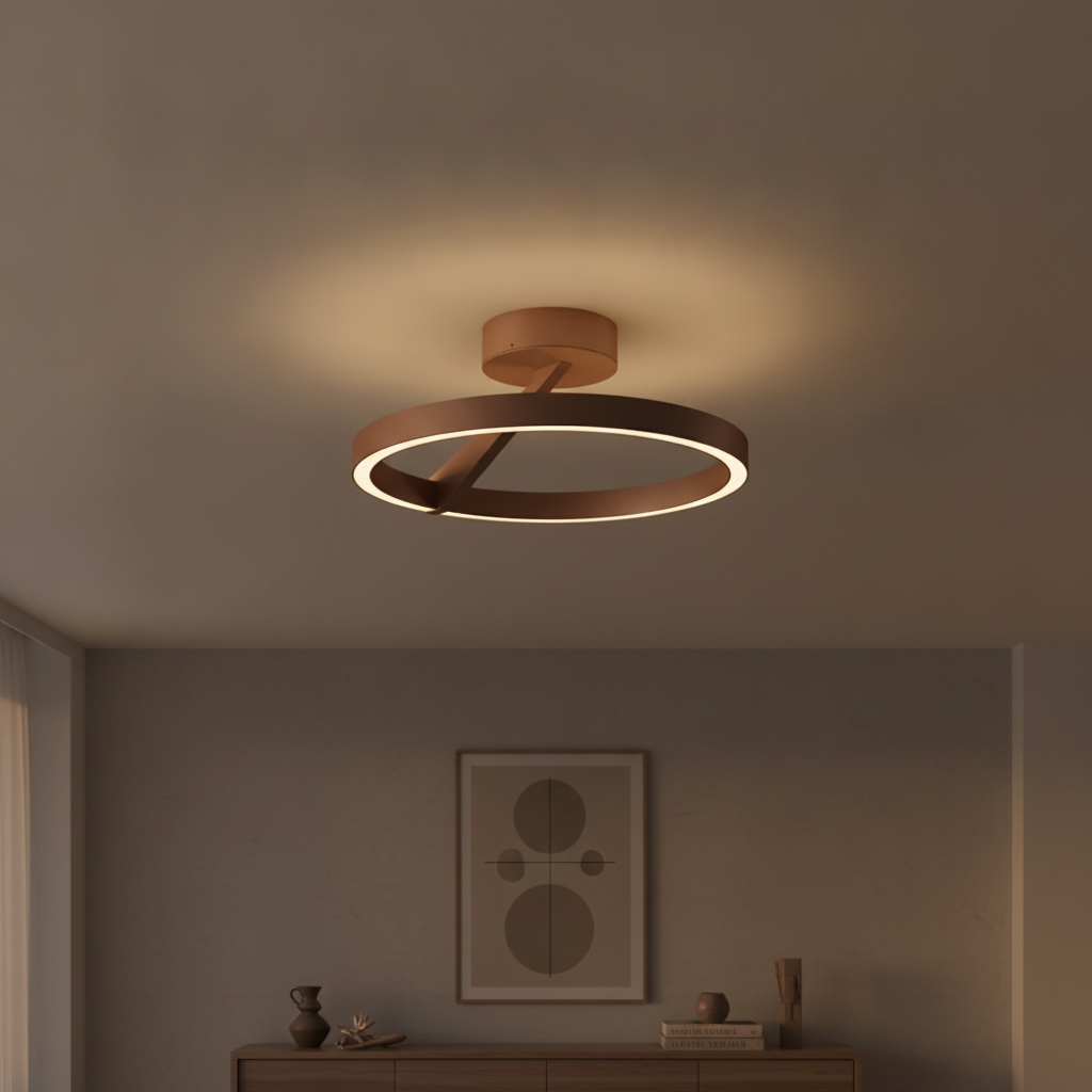 Artdelight Design plafondlamp Oregon Ø 33cm - Brons geborsteld - PL OREGON BG
