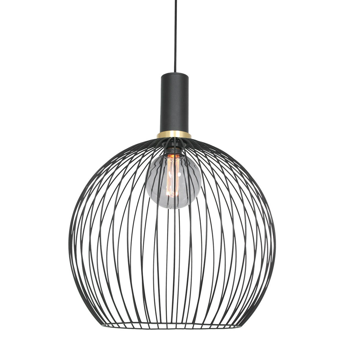 Steinhauer DraadlampAureole 42cm zwart met goud - 3068ZW