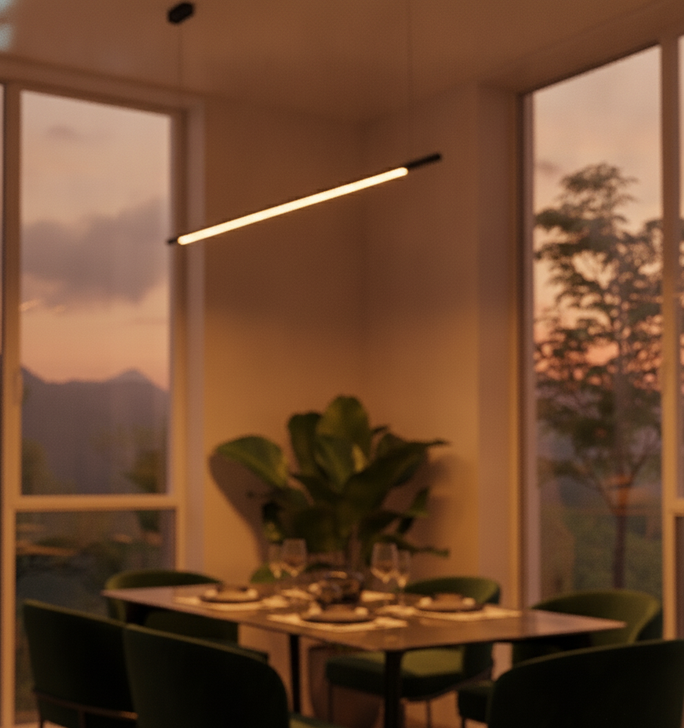 Lyora Strakke hanglampBrillia zwart 120cm - 9060279