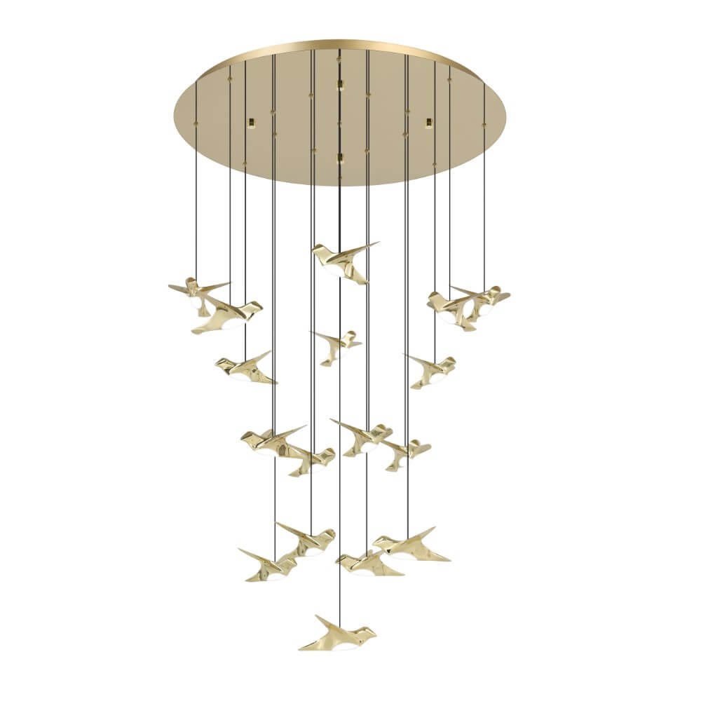 Stars of Light 17-lichts hanglamp Paratebueno 2 messing rond - 390398
