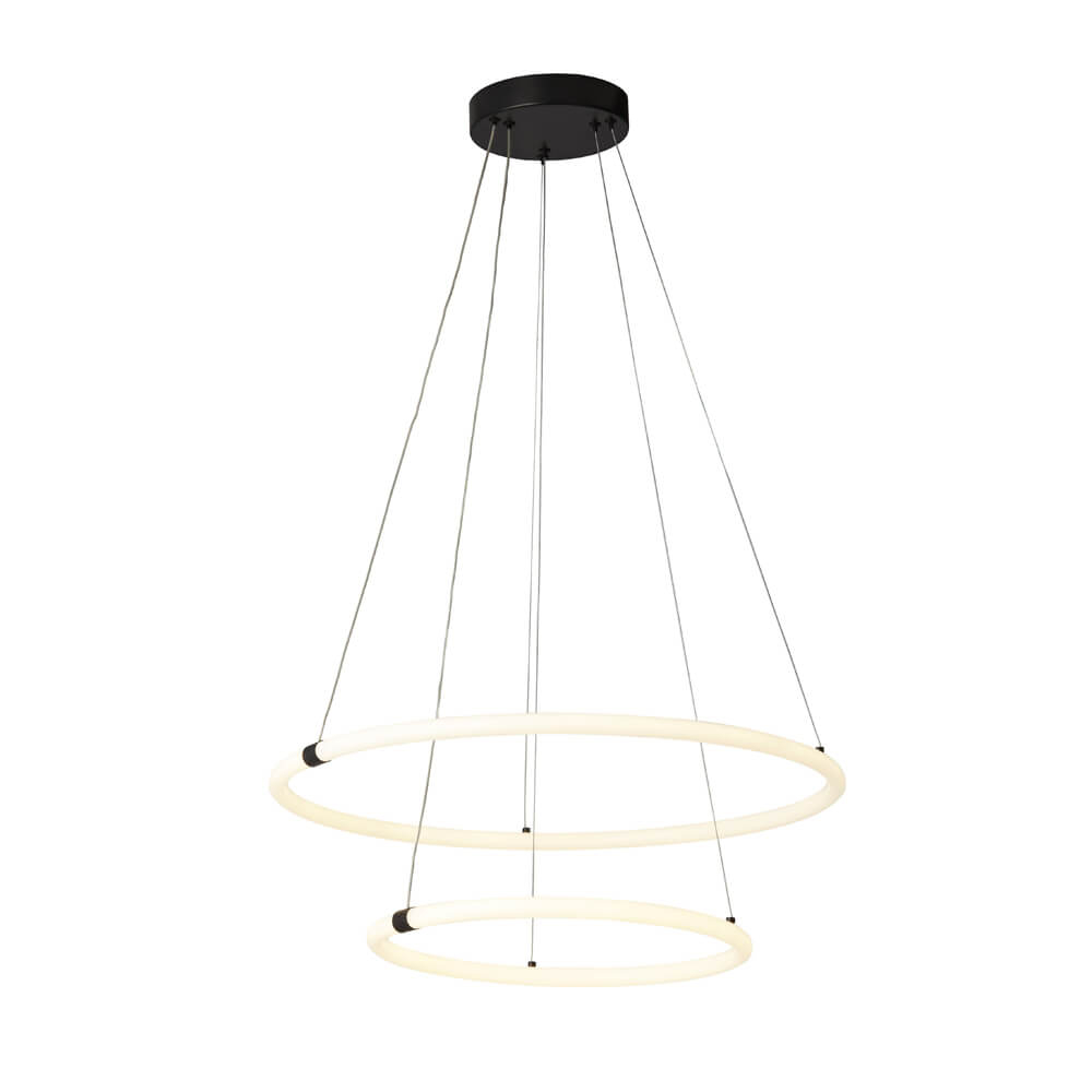 Searchlight Hanglamp Revolve vide 2-rings zwart - 40176-2BK