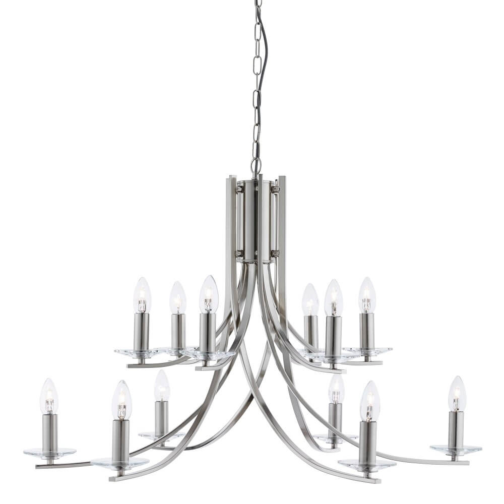 Searchlight Chrome hanglamp Ascona Ø 88cm - 41612-12SS