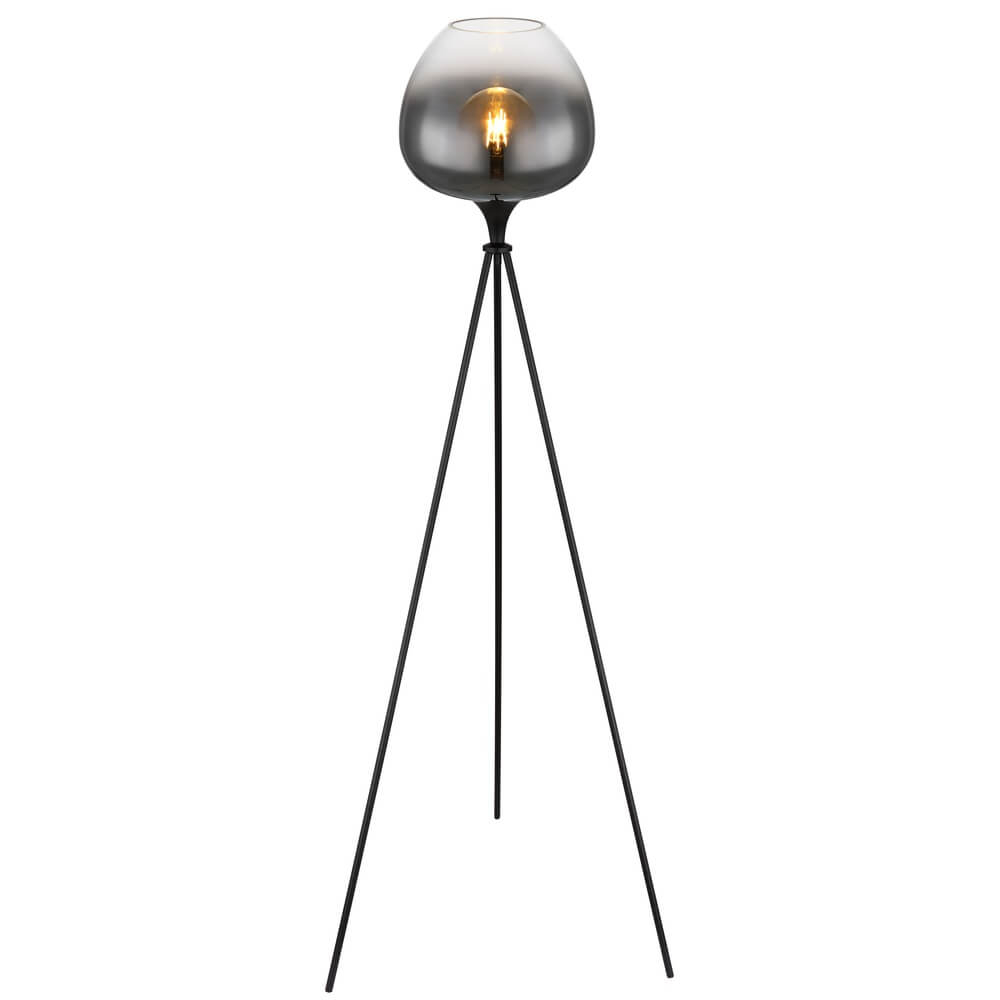 Globo Zwarte vloerlamp Maxy tripod - 15548S1