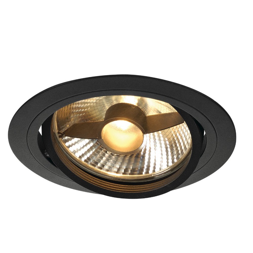 SLV Inbouwspot New Tria ES111 Round zwart met bladveren - 113550