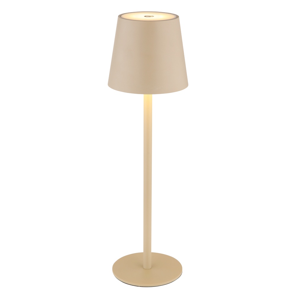 Globo Design tafellamp Vannie zand bruin oplaadbaar - 58438S