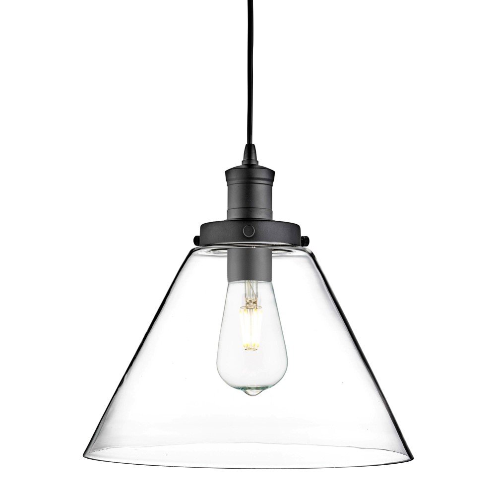Searchlight Hanglamp Pyramid Ø 29cm zwart - 3228BK