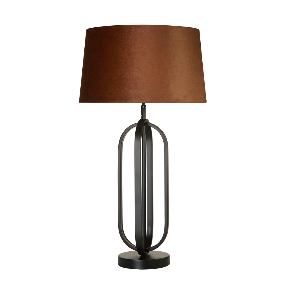 Searchlight TafellampChic zwart met oranje kap - EU91101OR