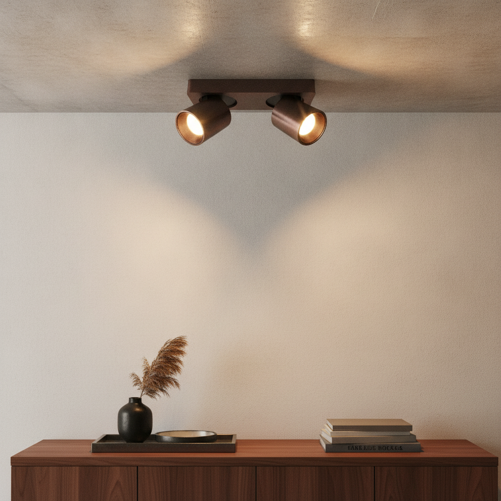 Artdelight Led opbouwspot Laguna 2-lichts brons bruin - PL LAGUNA2 BG