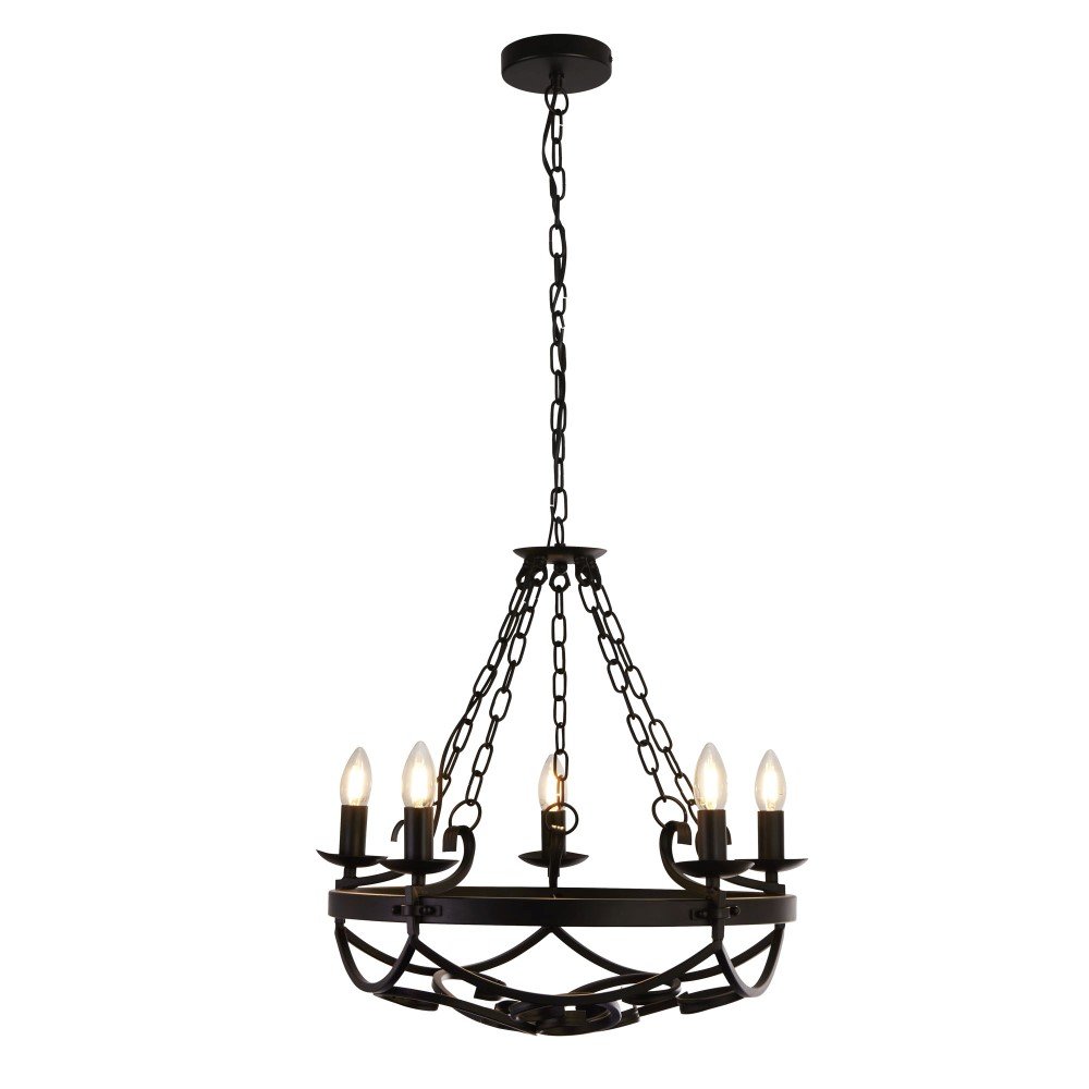 Searchlight Klassieke hanglampCartwheel Ø 54cm - 8905-5BK