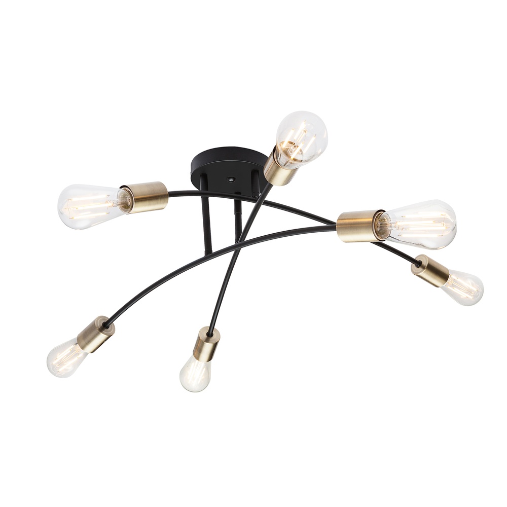 Globo Plafondlamp Sarini zwart - 54003-6