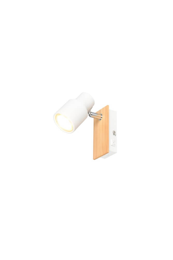 Trio Design wandlamp Pierre wit met hout - R81981731