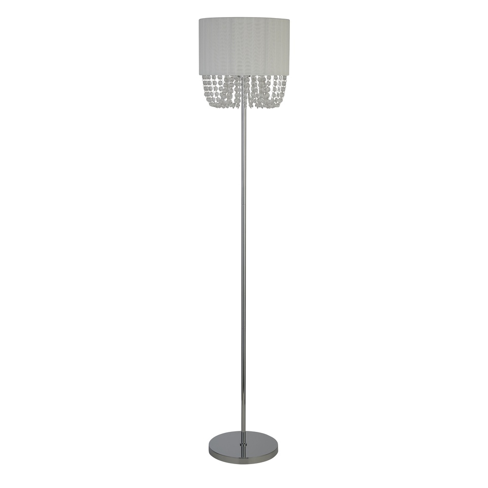 Searchlight VloerlampBellano chroom met wit - EU62618CC