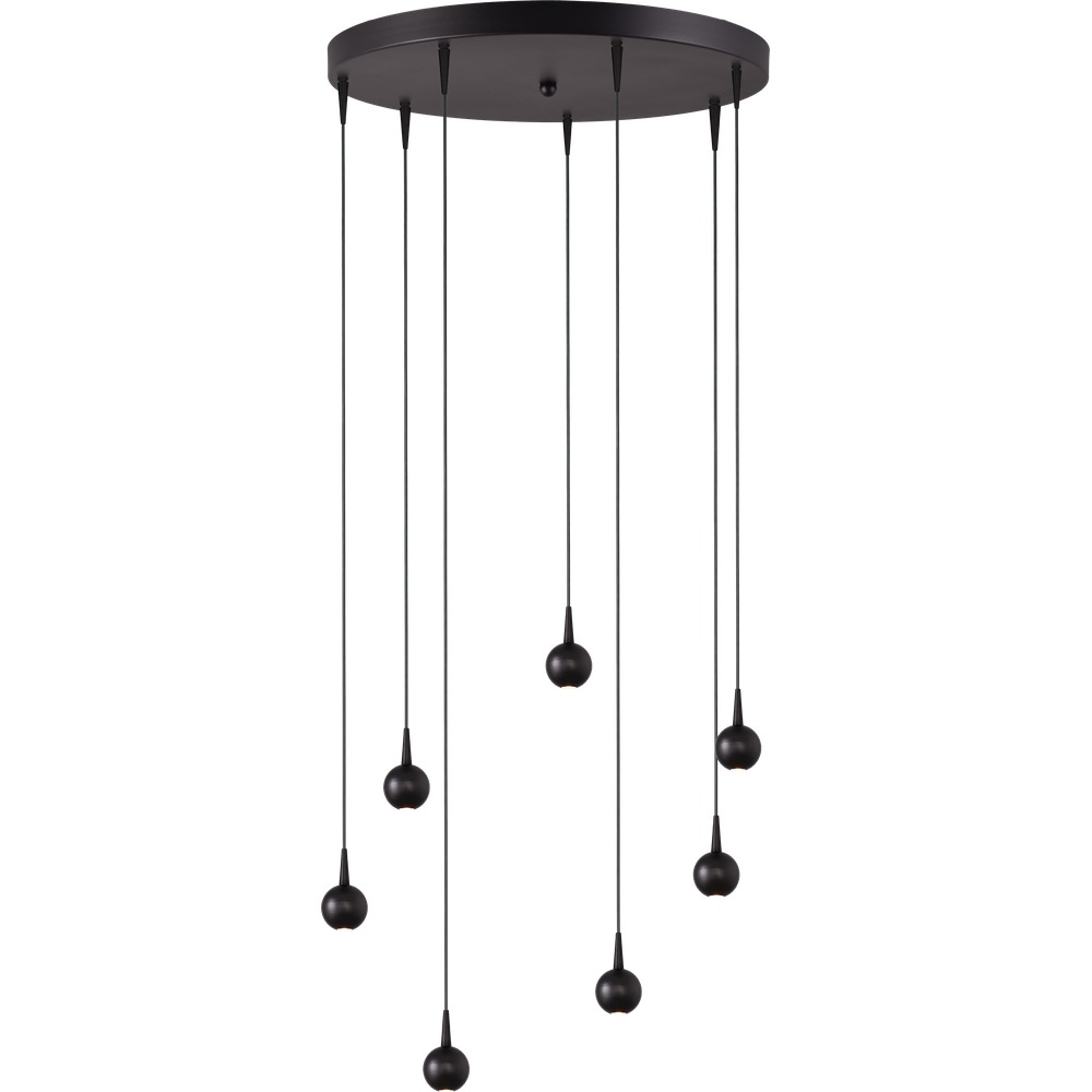 Masterlight 7-lichts hanglampTalana zwart Ø 50cm DTW - 2412-05-05-50-7