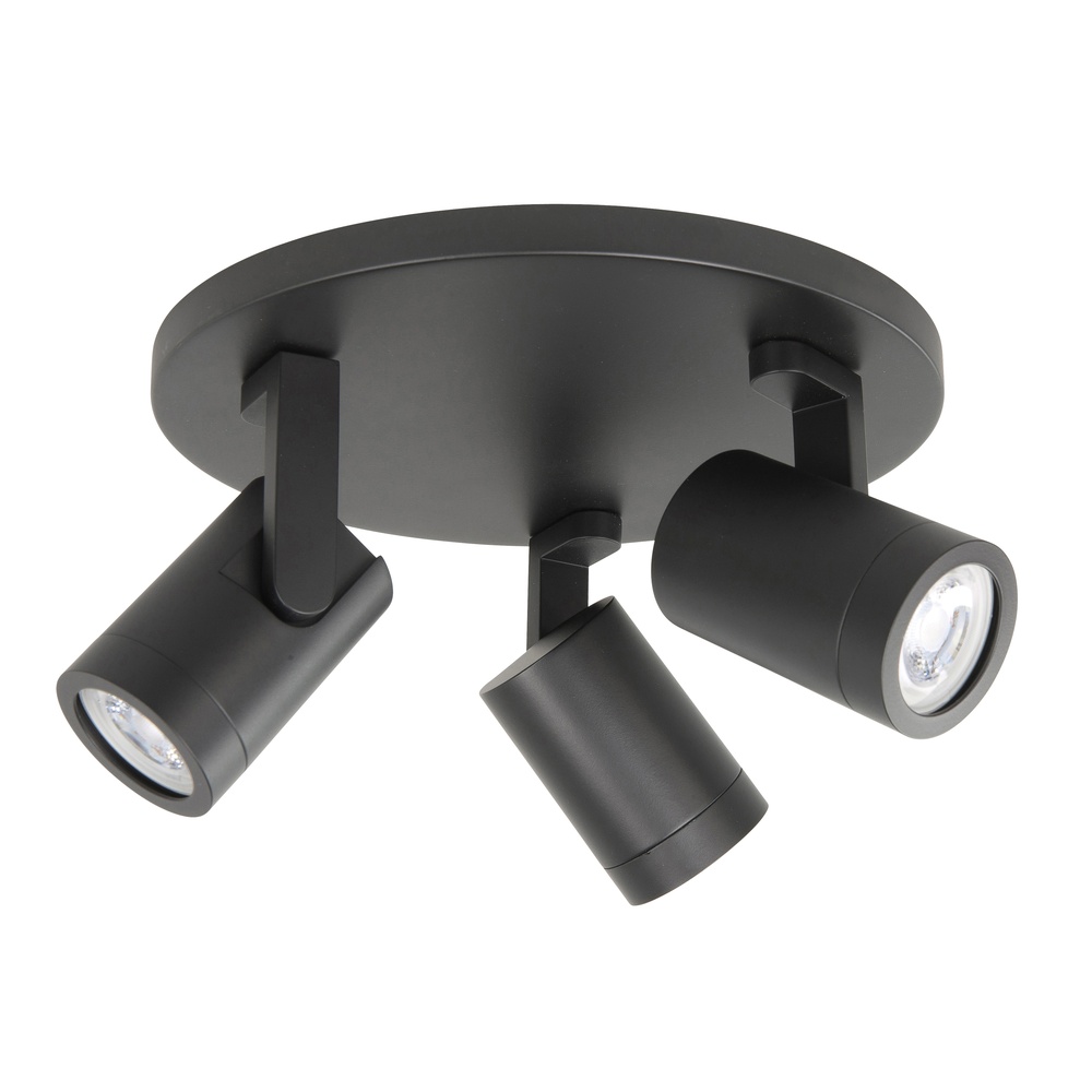 Highlight Opbouwspot Halo Spot zwart 3-lichts rond - S7147.01