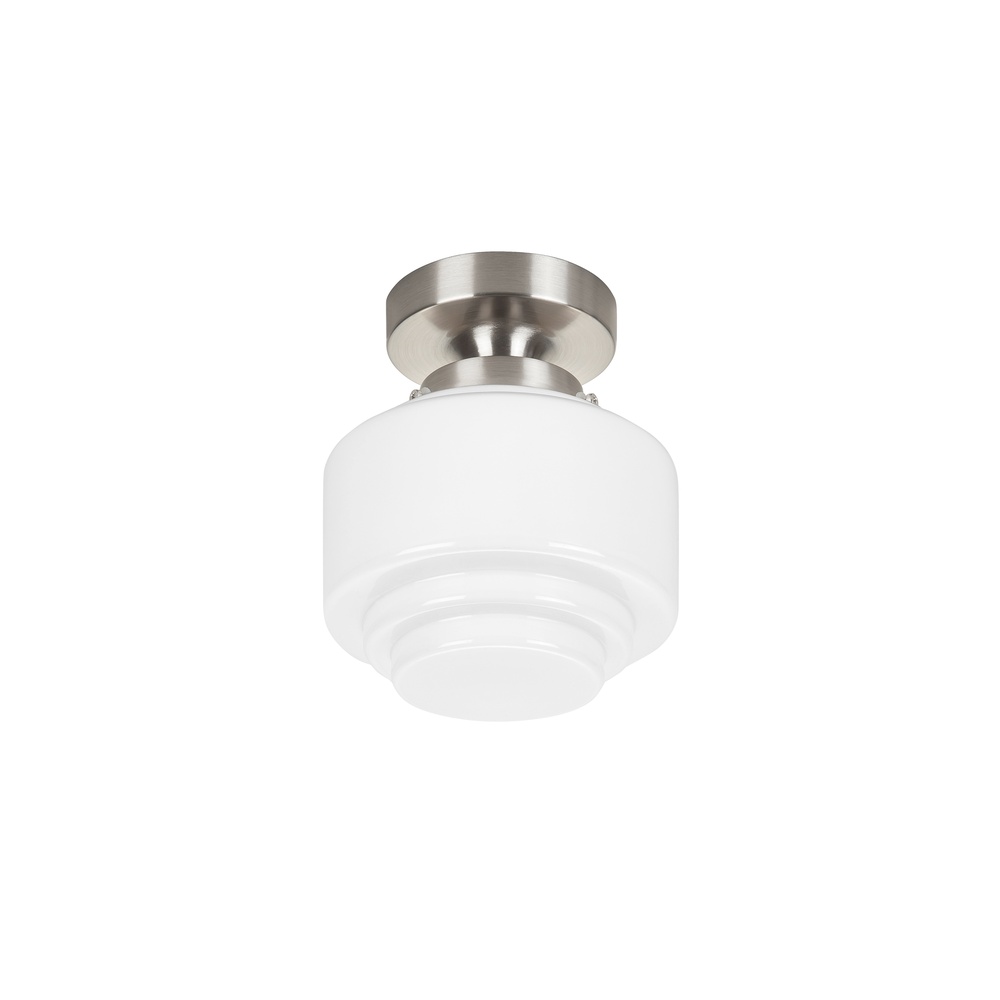 Highlight Nikkel plafondlampCambridge wit glas Ø 15cm - G1871.00 + O1103.30